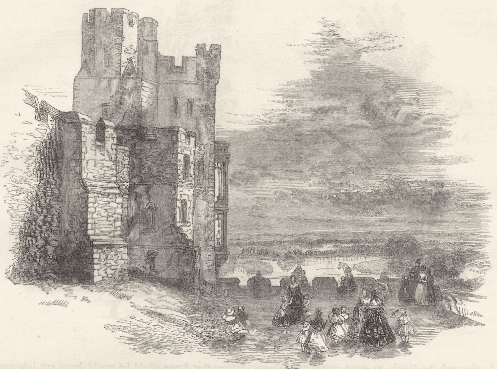 WINDSOR. View from the West End of North Terrace 1850 old antique print